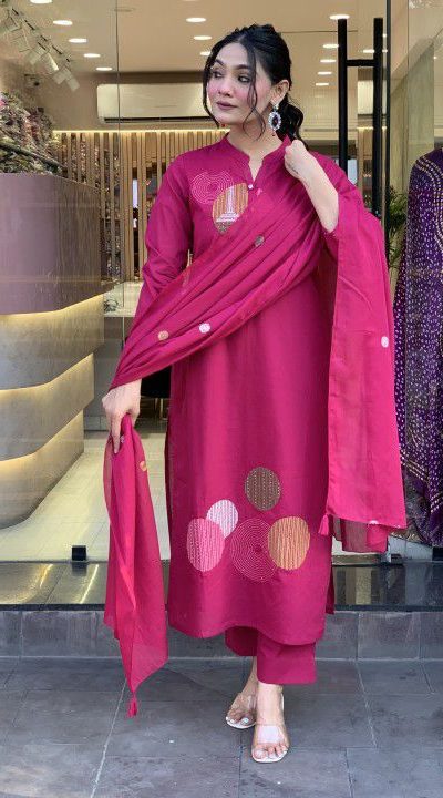 MF 800 Pink with Embroidery Work & Mirror Work Mustered Chanderi Salwar Suit . Exclusive Offer ₹1599. Delivery 4-6 Working Days. Shop now. | Jump Suits, Salwar suit, Casual Suits, Creative suits, Designer Suits, Palazzo Suits, Party Wear Suits, Patiala Suits, Straight Suits