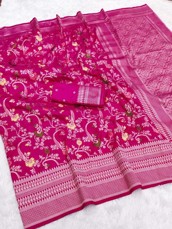 MB 105 Pink in Color Khaddi Pashmina Lace Work & Zari Work Saree . Special Price ₹1999. Delivery 4-6 Working Days. Shop now. | Sarees, Bollywood Sarees, Creative Sarees, Designer Sarees, Embroidered Sarees, Ethnic Saree, Modern Digital sarees, Party Wear Sarees