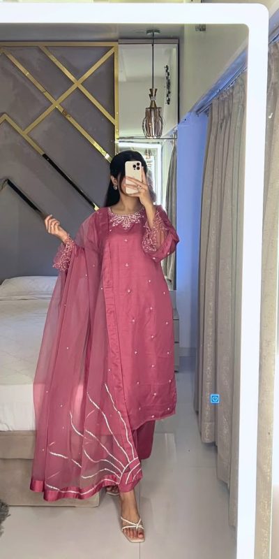 LG 1953 Pink Moss Satin Salwar Suit with Embroidery Work & Bead Work. Now at just ₹1999. Delivery 4-6 Working Days. Shop now. | Jump Suits, Salwar suit, Casual Suits, Creative suits, Designer Suits, Palazzo Suits, Party Wear Suits, Patiala Suits, Straight Suits