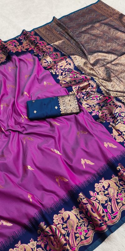 MB 3308 Purple Banarasi Silk Saree Perfect for Wedding, Party, Holi, Reception, Raksha Bandhan – . Special Price ₹1999. Delivery 4-6 Working Days. Shop n | Sarees, Bollywood Sarees, Creative Sarees, Designer Sarees, Embroidered Sarees, Ethnic Saree, Modern Digital sarees, Party Wear Sarees