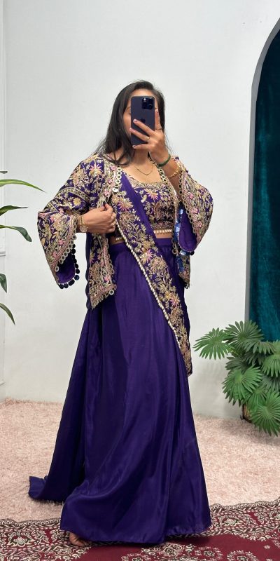 ST 1074 Purple Color Chinon Saree with Embroidery Work & Lace Work. Best Price ₹2399. Delivery 4-6 Working Days. Shop now. | Sarees, Bollywood Sarees, Creative Sarees, Designer Sarees, Embroidered Sarees, Ethnic Saree, Modern Digital sarees, Party Wear Sarees