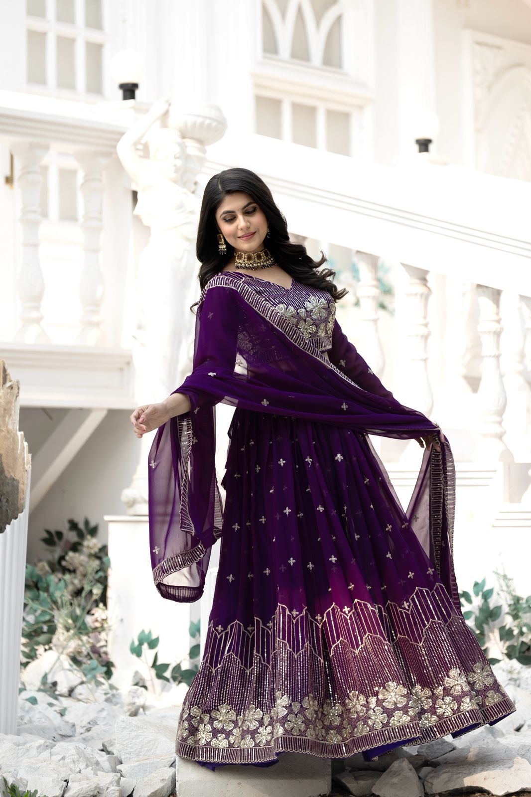 Ram 033 Purple Fox Georgette Lehenga Choli with Embroidery Work. Special Price ₹2499. Delivery 4-6 Working Days. Shop now. | Lehenga, Bollywood Lehenga, Creative Lehenga, Designer Lehenga, Embroidered Lehenga, Party Wear Lehenga