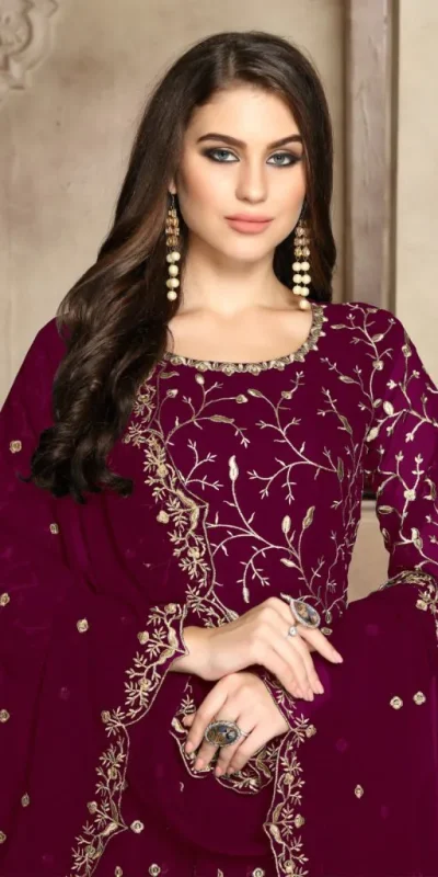 FC 94001 Purple Color Georgette Multi Thread Zari Stich Anarkali Suit Wedding, Party, Festive events, etc. Expected Delivery  4-6 Working Days @2399/- | Anarkali Suits, Bollywood Anarkali, Creative-Anarkali, Designer Anarkali, Embroidered Anarkali, Party Wear Anarkali