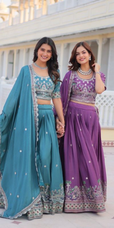 Ram 064 Purple Pure Chinon Lehenga Choli with Embroidery Work. Introductory Price ₹3049. Delivery 4-6 Working Days. Shop now. | Lehenga, Bollywood Lehenga, Creative Lehenga, Designer Lehenga, Embroidered Lehenga, Party Wear Lehenga