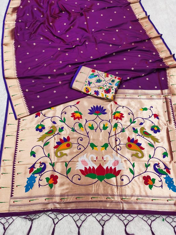 MB 149 Purple Silk Saree with Zari Work & Lace Work. Wedding, Party, Festive, Events, Grab it for ₹2549. Delivery 4-6 Working Days. Shop now. | Sarees, Bollywood Sarees, Creative Sarees, Designer Sarees, Embroidered Sarees, Ethnic Saree, Modern Digital sarees, Party Wear Sarees