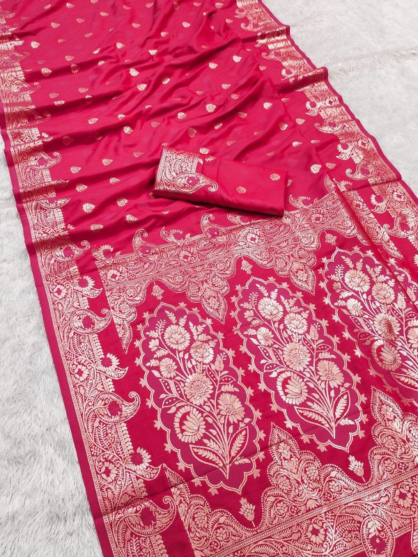 MB 43 Rani Pink Color Banarasi silk Saree with Lace Work & Zari Work. Wedding, Party, Festive Grab it for ₹1899. Delivery 4-6 Working Days. Shop now. | Sarees, Bollywood Sarees, Creative Sarees, Designer Sarees, Embroidered Sarees, Ethnic Saree, Modern Digital sarees, Party Wear Sarees