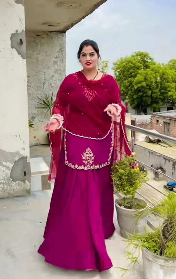 ND 5041 Rani Pink Natural Crep Silk Lehenga Choli Perfect for Wedding, Party, Onam, Haldi, Makar Sankranti – . Special Price ₹2149. Delivery 4-6 W | Jump Suits, Salwar suit, Casual Suits, Creative suits, Designer Suits, Palazzo Suits, Party Wear Suits, Patiala Suits, Straight Suits