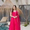 KB 285 Rani Pink in Roman Silk Chanderi Mirror Work & Lace Work Gown . Best Price ₹1929. Delivery 4-6 Working Days. Shop now. | Jump Suits, Salwar suit, Casual Suits, Creative suits, Designer Suits, Palazzo Suits, Party Wear Suits, Patiala Suits, Straight Suits