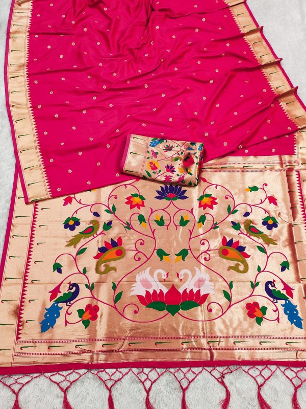 MB 149 Rani Pink Silk Saree with Zari Work & Lace Work. Wedding, Party, Festive, Events, Grab it for ₹2549. Delivery 4-6 Working Days. Shop now. | Sarees, Bollywood Sarees, Creative Sarees, Designer Sarees, Embroidered Sarees, Ethnic Saree, Modern Digital sarees, Party Wear Sarees