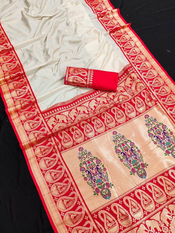 MB 1213 Red Color Banarasi Saree with Zari Work & Lace Work. Wedding, Party, Festive, Events, Festive Deal ₹2099. Delivery 4-6 Working Days. Shop now. | Sarees, Bollywood Sarees, Creative Sarees, Designer Sarees, Embroidered Sarees, Ethnic Saree, Modern Digital sarees, Party Wear Sarees