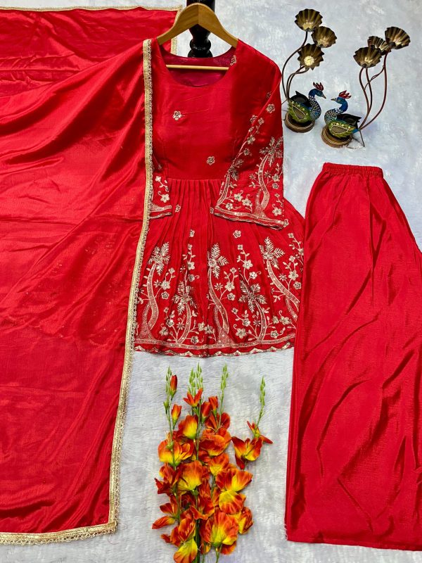 VLM 300 Red Chinon Silk with Lace Work & Embroidery Work Salwar Suit . Affordable Price ₹1899. Delivery 4-6 Working Days. Shop now. | Jump Suits, Salwar suit, Casual Suits, Creative suits, Designer Suits, Palazzo Suits, Party Wear Suits, Patiala Suits, Straight Suits