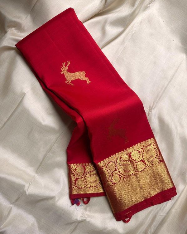 KPR 239 Red Soft Lichi Silk Saree Perfect for Wedding, Party, Haldi, Onam, Pooja – . Special Price ₹1499. Delivery 4-6 Working Days. Shop now. | Sarees, Bollywood Sarees, Creative Sarees, Designer Sarees, Embroidered Sarees, Ethnic Saree, Modern Digital sarees, Party Wear Sarees