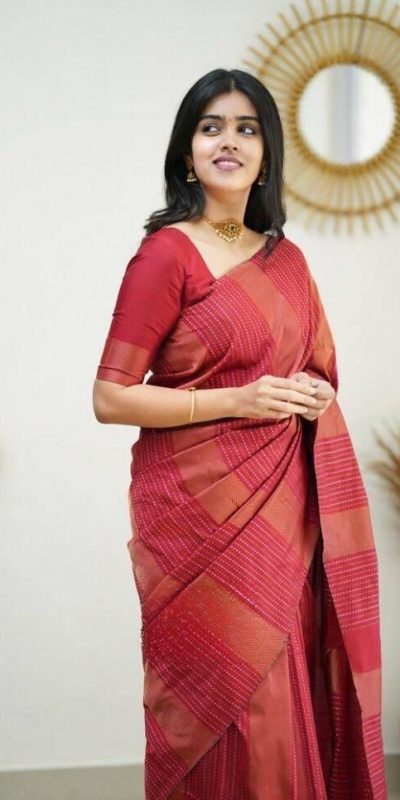 KPR 152 Red Soft Lichi Silk Saree with Lace Work & Lace Border. Available at ₹1249 only. Delivery 4-6 Working Days. Shop now. | Sarees, Bollywood Sarees, Creative Sarees, Designer Sarees, Embroidered Sarees, Ethnic Saree, Modern Digital sarees, Party Wear Sarees