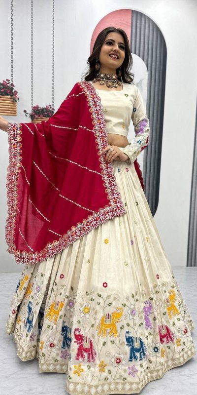 PC 503 Red in Pure Tissue Silk Cut Work & Lace Work Lehenga Choli . Now at just ₹2349. Delivery 4-6 Working Days. Shop now. | Lehenga, Bollywood Lehenga, Creative Lehenga, Designer Lehenga, Embroidered Lehenga, Party Wear Lehenga