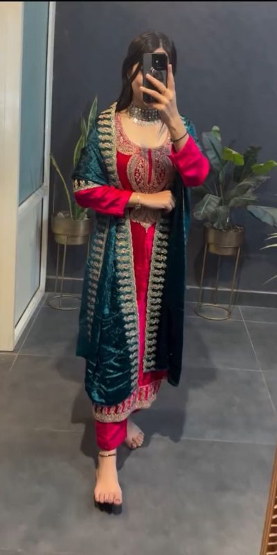 VLM 234 Red in Viscose Velvet Lace Work & Embroidery Work Salwar Suit. Affordable Price ₹1999. Delivery 4-6 Working Days. Shop now. | Jump Suits, Salwar suit, Casual Suits, Creative suits, Designer Suits, Palazzo Suits, Party Wear Suits, Patiala Suits, Straight Suits