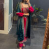 Red Viscose Velvet Lace Embroidery Work Salwar Suit