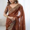 AC MISTY Rust in Fandy Chiffon Embroidery Work & Sequins Work Saree . Available at ₹1999 only. Delivery 4-6 Working Days. Shop now. | Sarees, Bollywood Sarees, Creative Sarees, Designer Sarees, Embroidered Sarees, Ethnic Saree, Modern Digital sarees, Party Wear Sarees