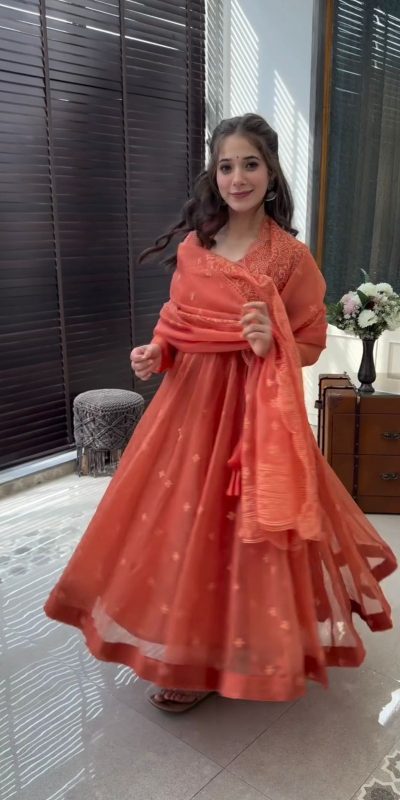 SRK 5184 Rust Color Georgette Embroidery Work Salwar Suit Wedding, Party, Festive, Events Expected Delivery 4-6 Working Days @ 2049/- | Jump Suits, Salwar suit, Casual Suits, Creative suits, Designer Suits, Palazzo Suits, Party Wear Suits, Patiala Suits, Straight Suits