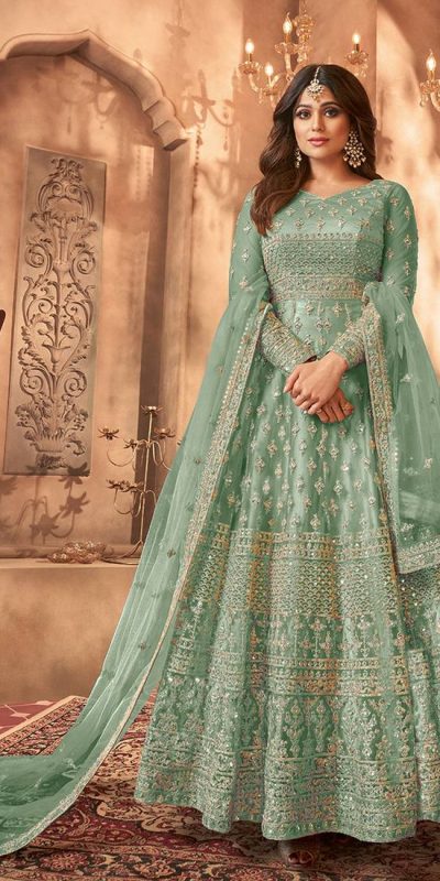 FC 8396 Sea Green in Net Embroidery Work Salwar Suit . Wedding, Party, Festive, Events, Exclusive Offer ₹3049. Delivery 4-6 Working Days. Shop now. | Jump Suits, Salwar suit, Casual Suits, Creative suits, Designer Suits, Palazzo Suits, Party Wear Suits, Patiala Suits, Straight Suits