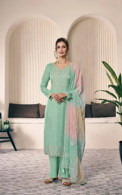 FC 73591 Sea Green Vichitra Salwar Suit with Digital Print & Embroidery Work. Available at ₹2599 only. Delivery 4-6 Working Days. Shop now. | Jump Suits, Salwar suit, Casual Suits, Creative suits, Designer Suits, Palazzo Suits, Party Wear Suits, Patiala Suits, Straight Suits