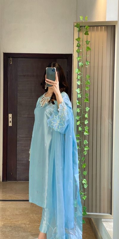 LG 1953 Sky Blue Moss Satin Salwar Suit with Embroidery Work & Bead Work. Now at just ₹1999. Delivery 4-6 Working Days. Shop now. | Jump Suits, Salwar suit, Casual Suits, Creative suits, Designer Suits, Palazzo Suits, Party Wear Suits, Patiala Suits, Straight Suits