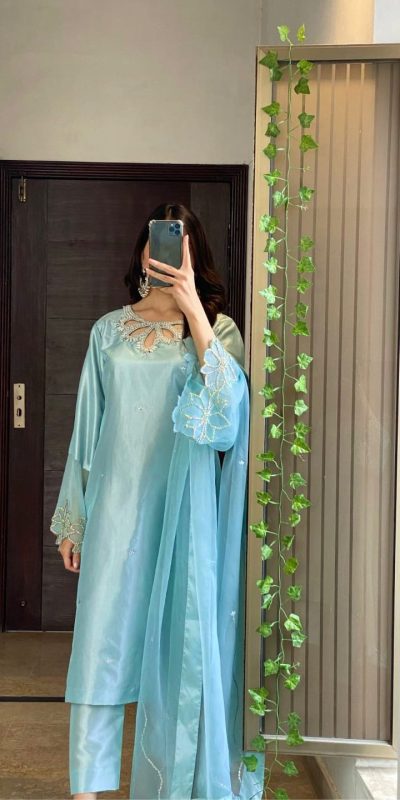 LG 1953 Sky Blue Moss Satin Salwar Suit with Embroidery Work & Bead Work. Now at just ₹1999. Delivery 4-6 Working Days. Shop now. | Jump Suits, Salwar suit, Casual Suits, Creative suits, Designer Suits, Palazzo Suits, Party Wear Suits, Patiala Suits, Straight Suits