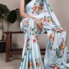 YNF 7004 Sky Blue Color Satin Silk Floral Printed Designer Work Saree . Grab it for ₹1549. Delivery 4-6 Working Days. Shop now. | Sarees, Bollywood Sarees, Creative Sarees, Designer Sarees, Embroidered Sarees, Ethnic Saree, Modern Digital sarees, Party Wear Sarees