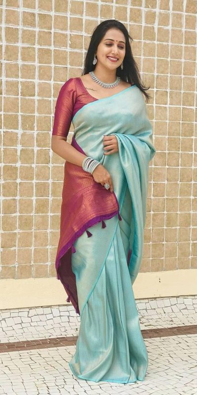 KP 4084 Sky Blue Soft Lichi Silk Saree with Lace Work & Lace Border. Festive Deal ₹1399. Delivery 4-6 Working Days. Shop now. | Sarees, Bollywood Sarees, Creative Sarees, Designer Sarees, Embroidered Sarees, Ethnic Saree, Modern Digital sarees, Party Wear Sarees