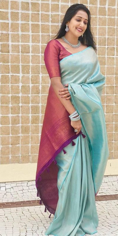 KP 4084 Sky Blue Soft Lichi Silk Saree with Lace Work & Lace Border. Festive Deal ₹1399. Delivery 4-6 Working Days. Shop now. | Sarees, Bollywood Sarees, Creative Sarees, Designer Sarees, Embroidered Sarees, Ethnic Saree, Modern Digital sarees, Party Wear Sarees
