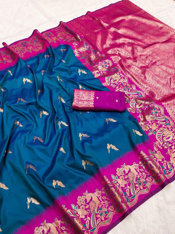 MB 3308 Teal Banarasi Silk Saree Perfect for Wedding, Party, Holi, Reception, Raksha Bandhan – . Special Price ₹1999. Delivery 4-6 Working Days. Shop n | Sarees, Bollywood Sarees, Creative Sarees, Designer Sarees, Embroidered Sarees, Ethnic Saree, Modern Digital sarees, Party Wear Sarees