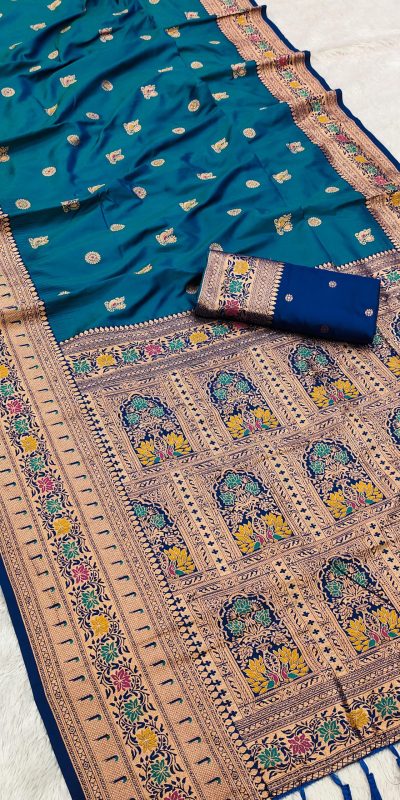 MB 18 Teal Color Banarasi silk Saree with Zari Work & Lace Work. Affordable Price ₹2449. Delivery 4-6 Working Days. Shop now. | Sarees, Bollywood Sarees, Creative Sarees, Designer Sarees, Embroidered Sarees, Ethnic Saree, Modern Digital sarees, Party Wear Sarees