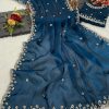 BT 400 Teal in Jimmy Chou Silk Embroidery Work & Lace Work Saree . Grab it for ₹2999. Delivery 4-6 Working Days. Shop now. | Sarees, Bollywood Sarees, Creative Sarees, Designer Sarees, Embroidered Sarees, Ethnic Saree, Modern Digital sarees, Party Wear Sarees