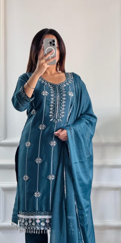 VLM 249 Teal Star Georgette Salwar Suit with Lace Work. Wedding, Party, Festive, Events Grab it for ₹1799. Delivery 4-6 Working Days. Shop now. | Jump Suits, Salwar suit, Casual Suits, Creative suits, Designer Suits, Palazzo Suits, Party Wear Suits, Patiala Suits, Straight Suits