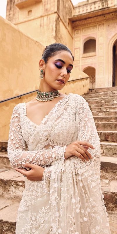 DF 3438 White Butterfly Net Saree with Sequins Work & Embroidery Work. Introductory Price ₹1799. Delivery 4-6 Working Days. Shop now. | Sarees, Bollywood Sarees, Creative Sarees, Designer Sarees, Embroidered Sarees, Ethnic Saree, Modern Digital sarees, Party Wear Sarees