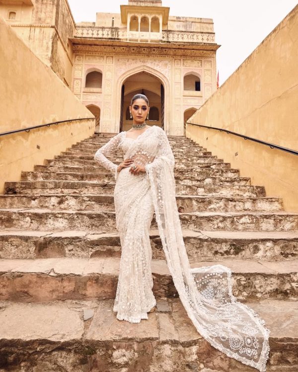 DF 3438 White Butterfly Net Saree with Sequins Work & Embroidery Work. Introductory Price ₹1799. Delivery 4-6 Working Days. Shop now. | Sarees, Bollywood Sarees, Creative Sarees, Designer Sarees, Embroidered Sarees, Ethnic Saree, Modern Digital sarees, Party Wear Sarees