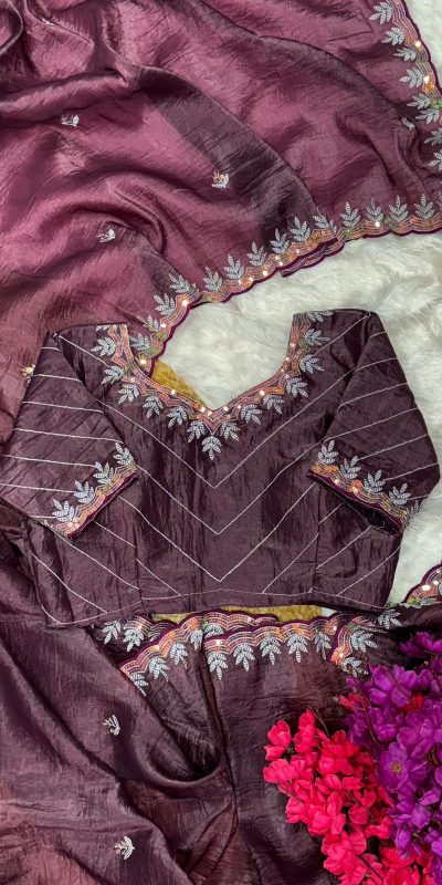 AC COCKTAIL Wine Gold Crush Saree Perfect for Wedding, Party, Engagement, Cultural Events, Pongal – . Available at ₹2149 only. Delivery 4-6 Working Day | Sarees, Bollywood Sarees, Creative Sarees, Designer Sarees, Embroidered Sarees, Ethnic Saree, Modern Digital sarees, Party Wear Sarees