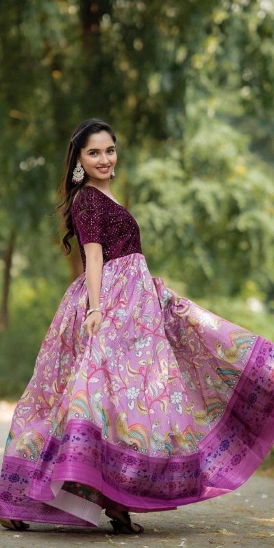 PC 352 Wine in Jacquard Viving Embroidery Work Gown . Wedding, Party, Festive, Events, Now at just ₹1979. Delivery 4-6 Working Days. Shop now. | Lehenga, Bollywood Lehenga, Creative Lehenga, Designer Lehenga, Embroidered Lehenga, Party Wear Lehenga