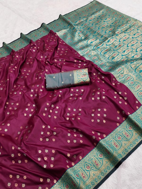 MB 3312-A Wine in Rich Banarasi Silk Zari Work & Lace Work Saree . Affordable Price ₹2049. Delivery 4-6 Working Days. Shop now. | Sarees, Bollywood Sarees, Creative Sarees, Designer Sarees, Embroidered Sarees, Ethnic Saree, Modern Digital sarees, Party Wear Sarees