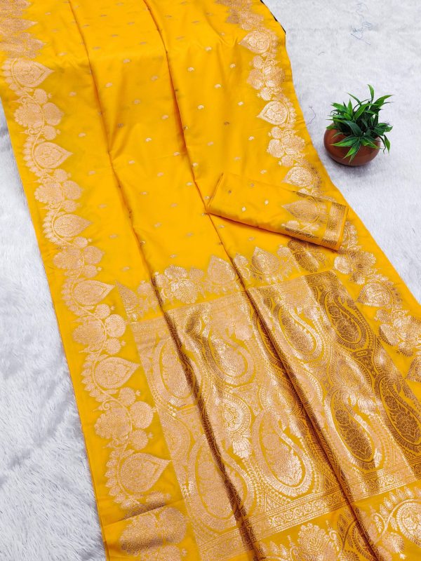 MB 142 Yellow Banarasi Silk with Zari Work & Lace Work Saree . Affordable Price ₹1899. Delivery 4-6 Working Days. Shop now. | Sarees, Bollywood Sarees, Creative Sarees, Designer Sarees, Embroidered Sarees, Ethnic Saree, Modern Digital sarees, Party Wear Sarees