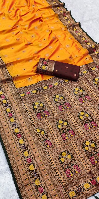 MB 18 Yellow Color Banarasi silk Saree with Zari Work & Lace Work. Affordable Price ₹2449. Delivery 4-6 Working Days. Shop now. | Sarees, Bollywood Sarees, Creative Sarees, Designer Sarees, Embroidered Sarees, Ethnic Saree, Modern Digital sarees, Party Wear Sarees