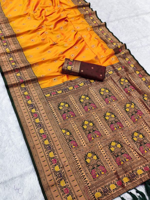 MB 18 Yellow Color Banarasi silk Saree with Zari Work & Lace Work. Affordable Price ₹2449. Delivery 4-6 Working Days. Shop now. | Sarees, Bollywood Sarees, Creative Sarees, Designer Sarees, Embroidered Sarees, Ethnic Saree, Modern Digital sarees, Party Wear Sarees