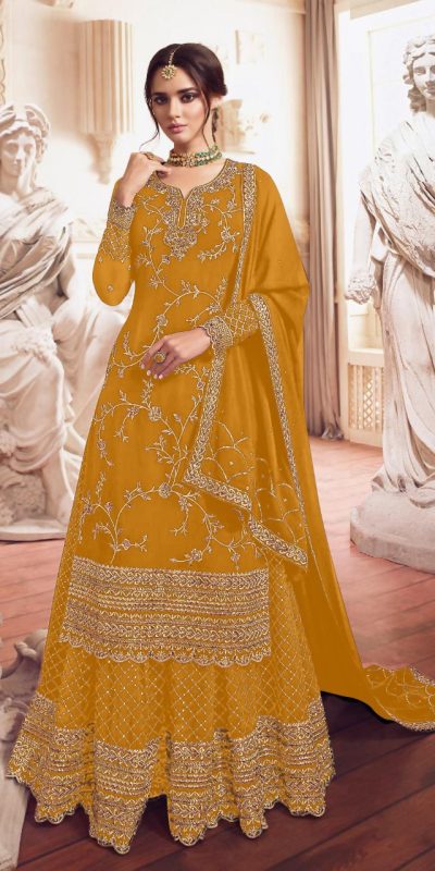 FC LT 4902 Yellow Georgette with Embroidery Work Salwar Suit . Affordable Price ₹2399. Delivery 4-6 Working Days. Shop now. | Jump Suits, Salwar suit, Casual Suits, Creative suits, Designer Suits, Palazzo Suits, Party Wear Suits, Patiala Suits, Straight Suits