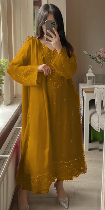 LG 2002 Yellow Georgette With Embroidery Work Salwar Suit . Wedding, Party, Festive, Events, Affordable Price ₹1999. Delivery 4-6 Working Days. Shop now. | Jump Suits, Tops & Bottoms, Track Suits, Salwar suit, Casual Suits, Creative suits, Designer Suits, Palazzo Suits, Party Wear Suits, Patiala Suits, Straight Suits, Trendy Wear
