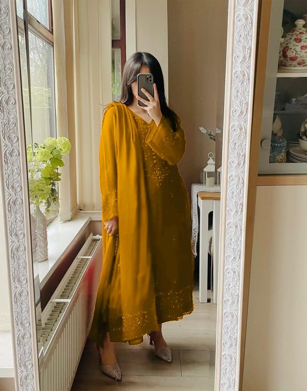 LG 2002 Yellow Georgette With Embroidery Work Salwar Suit . Wedding, Party, Festive, Events, Affordable Price ₹1999. Delivery 4-6 Working Days. Shop now. | Jump Suits, Tops & Bottoms, Track Suits, Salwar suit, Casual Suits, Creative suits, Designer Suits, Palazzo Suits, Party Wear Suits, Patiala Suits, Straight Suits, Trendy Wear
