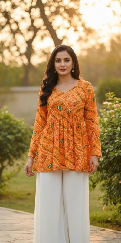 INLI Bandhej Yellow Color Pure Georgette Kurti with Designer Work. Best Price ₹1349. Delivery 4-6 Working Days. Shop now. | Kurti, Bollywood Kurti, Creative Kurtis, Designer Kurti, Party Wear Kurti, Selfie Kurti