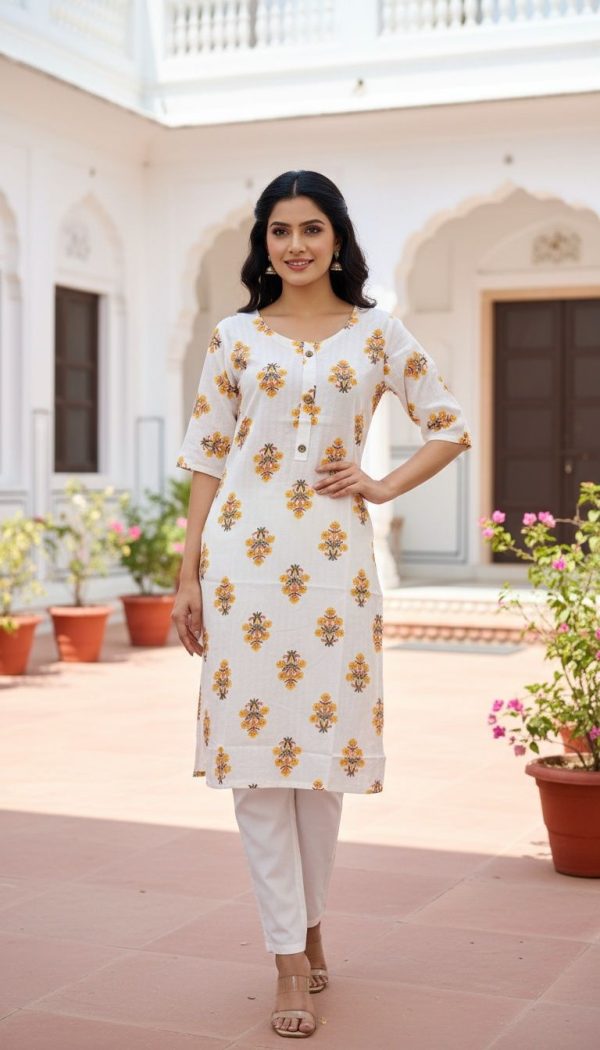 INLI White Beauty Yellow Color Rayon Print Kurti with Designer Work. Get it for ₹1199. Delivery 4-6 Working Days. Shop now. | Kurti, Bollywood Kurti, Creative Kurtis, Designer Kurti, Party Wear Kurti, Selfie Kurti