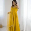 KB 285 Yellow in Roman Silk Chanderi Mirror Work & Lace Work Gown . Best Price ₹1929. Delivery 4-6 Working Days. Shop now. | Jump Suits, Salwar suit, Casual Suits, Creative suits, Designer Suits, Palazzo Suits, Party Wear Suits, Patiala Suits, Straight Suits