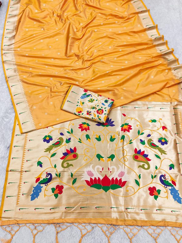 MB 149 Yellow Silk Saree with Zari Work & Lace Work. Wedding, Party, Festive, Events, Grab it for ₹2549. Delivery 4-6 Working Days. Shop now. | Sarees, Bollywood Sarees, Creative Sarees, Designer Sarees, Embroidered Sarees, Ethnic Saree, Modern Digital sarees, Party Wear Sarees