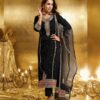 Black Faux Georgette Sequences Work Salwar Suit