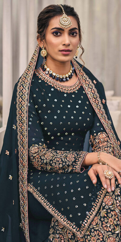 FC 1448 Black Georgette Salwar Suit with Embroidery Work & Lace Work. Exclusive Offer ₹2599. Delivery 4-6 Working Days. Shop now. | Jump Suits, Tops & Bottoms, Track Suits, Salwar suit, Casual Suits, Creative suits, Designer Suits, Palazzo Suits, Party Wear Suits, Patiala Suits, Straight Suits, Trendy Wear